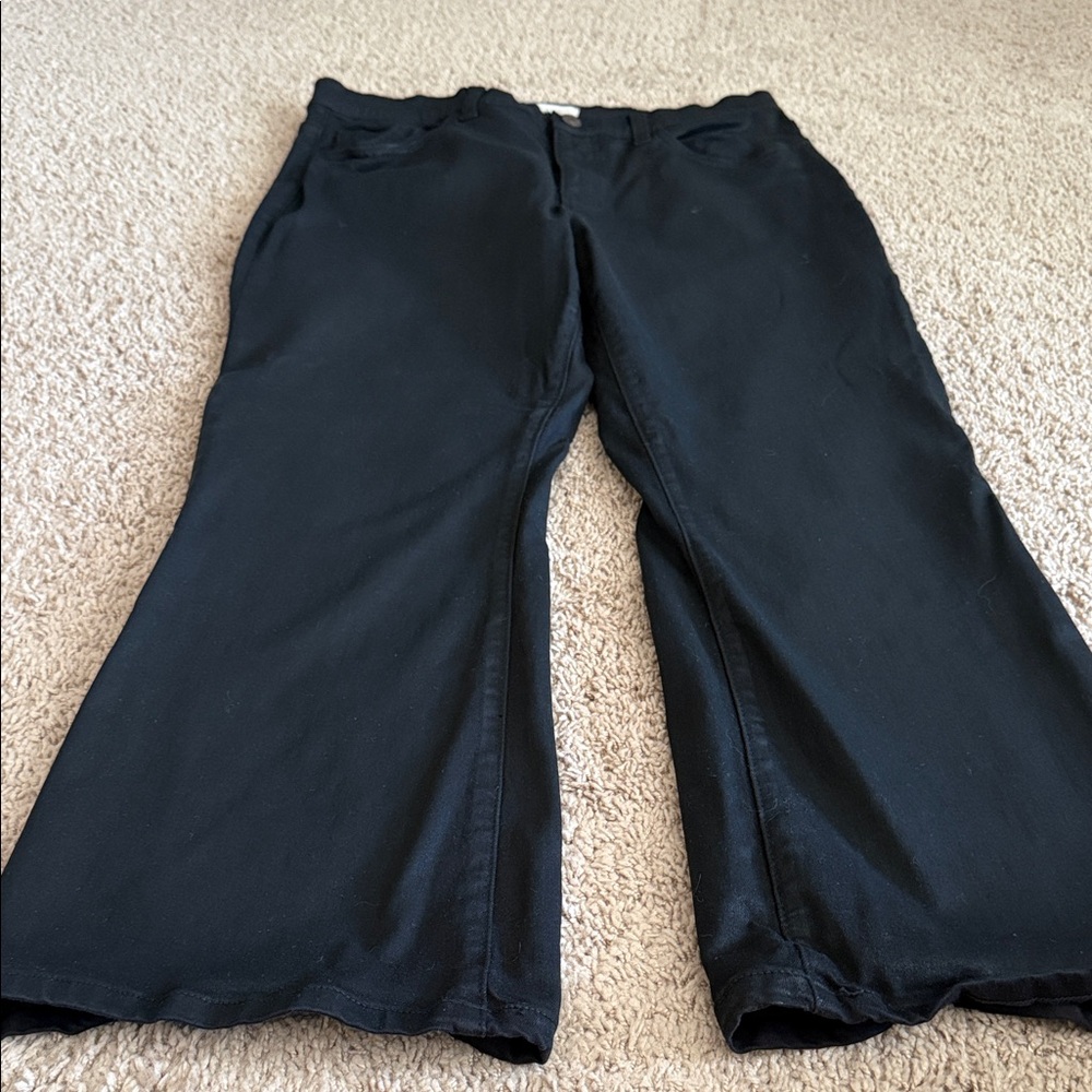 CURRENT/ELLIOTT Black High-Rise Straight Jeans